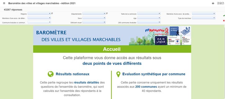 plateforme Baromètre villes marchables