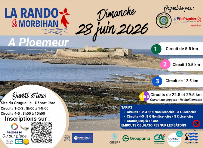  Rando Morbihan 2026 - 28 juin – Ploemeur 