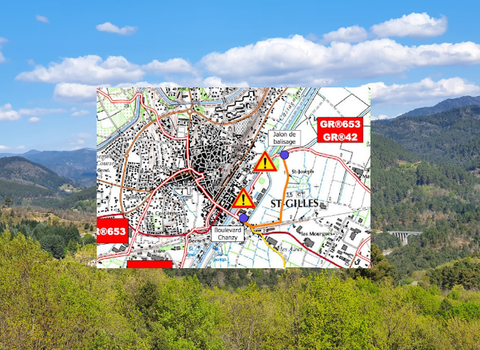 Info sentier dans le Gard : les GR® 653 et 42 déviés à Saint-Gilles Info sentier dans le Gard : les GR® 653 et 42 déviés à Saint-Gilles