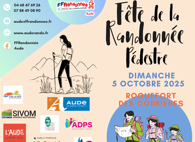 Fête de la randonnée de l’Aude - Roquefort des Corbières - 5 octobre Fête de la randonnée de l’Aude - Roquefort des Corbières - 5 octobre
