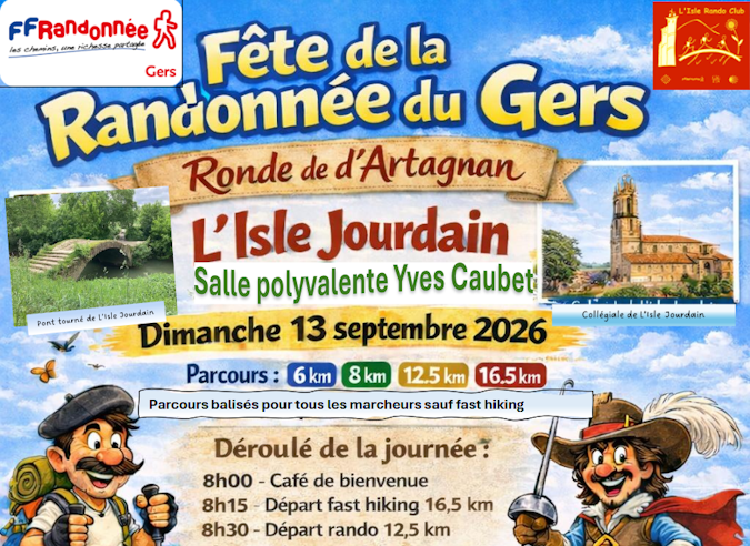 Fête de la randonnée du Gers -  13 septembre – L'Isle - Jourdain 