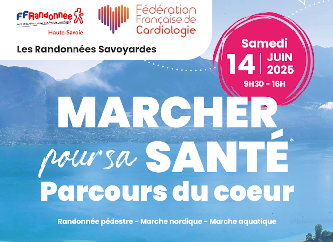 Marcher pour sa santé – Parcours du cœur – 14 juin 2025 - Sévrier