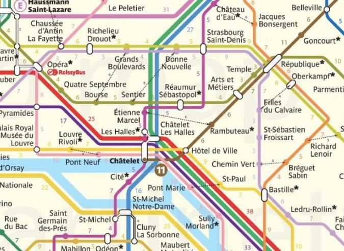 Marcher à Paris : la carte des temps de marche entre les stations de métro 