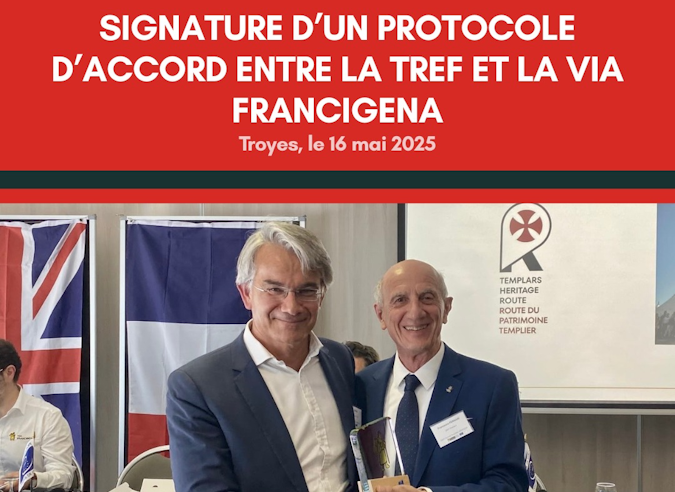 Coopération entre la Route du patrimoine templier et la Via Francigena