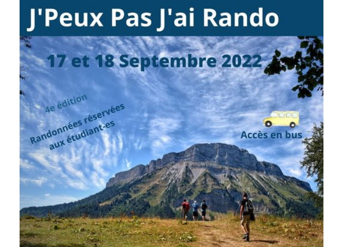 ”J'peux pas j'ai rando “! La rentrée universitaire sur les sentiers de l’Isère ”J'peux pas j'ai rando “! La rentrée universitaire sur les sentiers de l’Isère