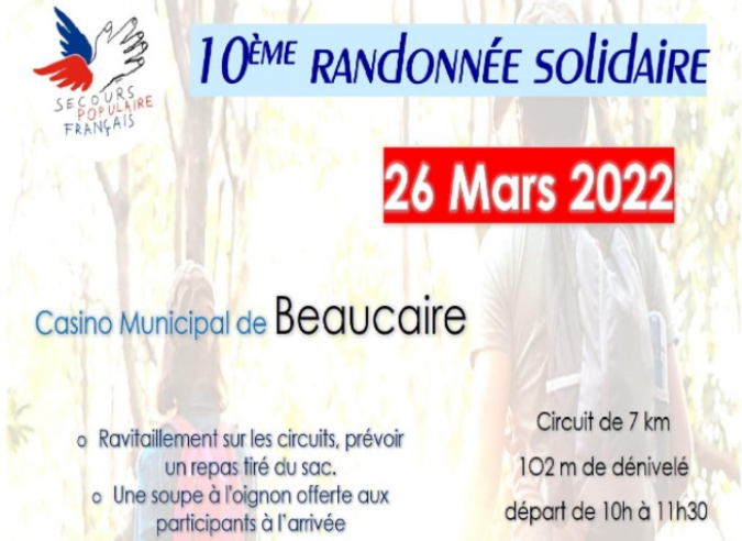 Randonnée Solidaire au profit du Secours Populaire dans le Gard Randonnée Solidaire au profit du Secours Populaire dans le Gard