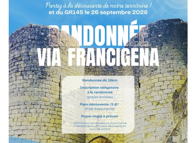 Découvrir la Via Francigena en pays Laonnois ! Rendez-vous le 26 septembre 