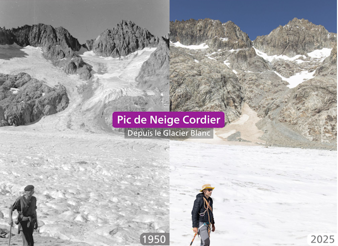 Avant - après : le recul des glaciers alpins en 70 ans 