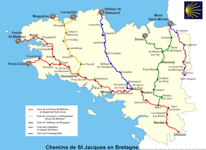 Les Chemins de Saint-Jacques de Compostelle en Bretagne  