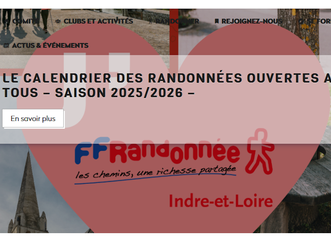 Un nouveau site pour le comité FFRandonnée Indre-et-Loire 