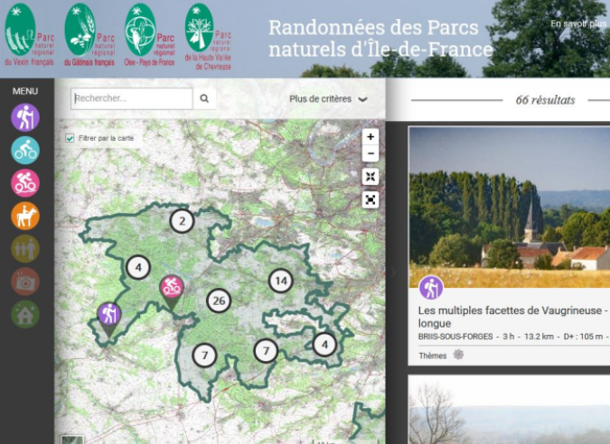 Une application pour randonner dans les Parcs naturels d'Île-de-France