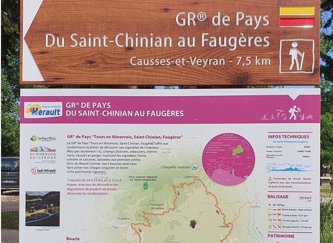 Itinérance dans l'Hérault : le GR® de Pays « Tours en Minervois, Saint-Chinian, Faugères » Itinérance dans l'Hérault : le GR® de Pays « Tours en Minervois, Saint-Chinian, Faugères »