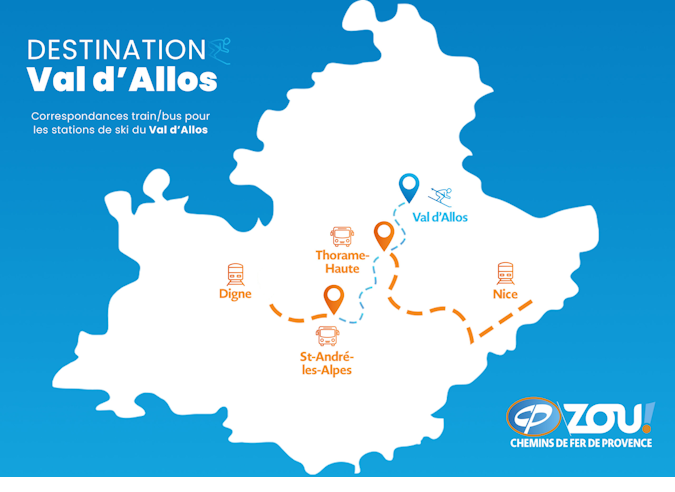  Le Val d’Allos en train en hiver , c’est avec les Chemins de fer de Provence !  