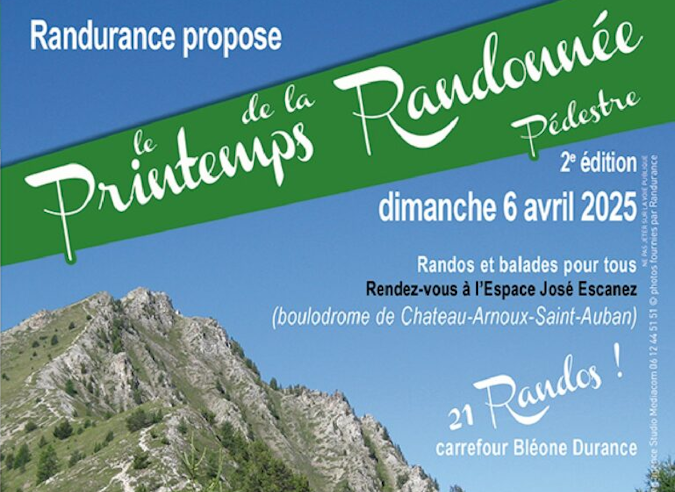 Le Printemps de la Randonnée Pédestre en Haute-Provence - 6 avril 2025 Le Printemps de la Randonnée Pédestre en Haute-Provence - 6 avril 2025