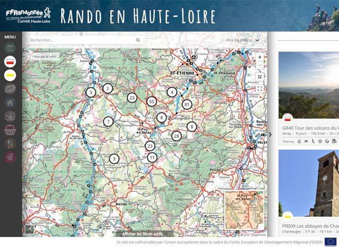 Découvrez l’application Rando en Haute-Loire 