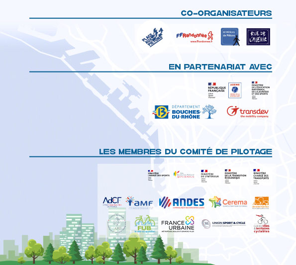 Logos organisateurs et partenaires des Assises de la marche en ville