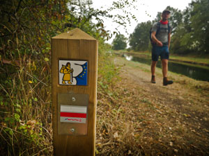 Double balisage sur le GR145-Via Francigena