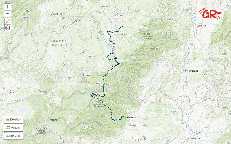 Les étapes du chemin de Stevenson - GR70