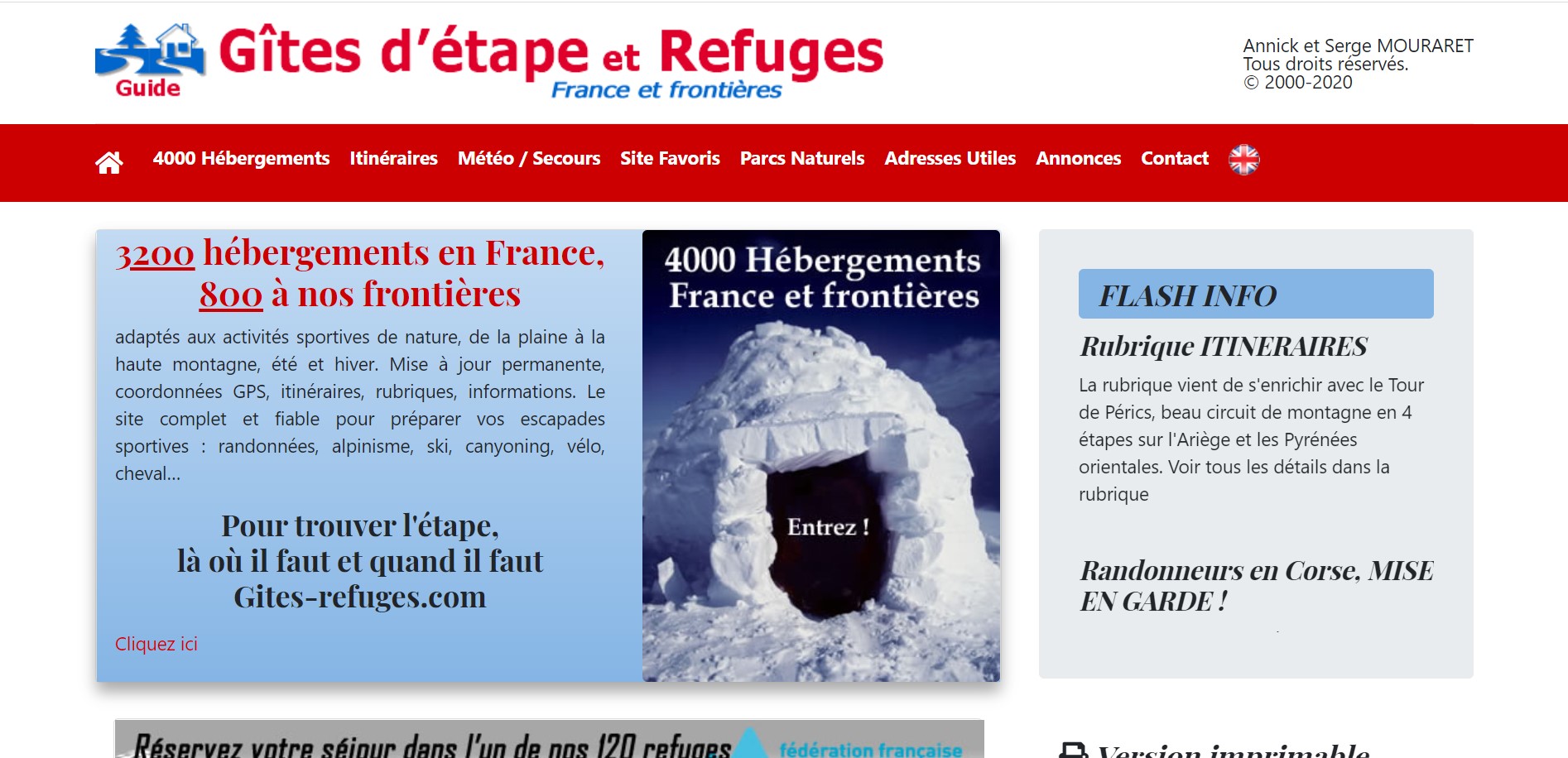 Gites refuges Home page